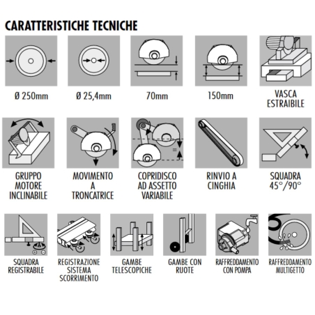 Scie à eau sur table conçue 423ADV Pikus 105 Advanced Raimondi -13