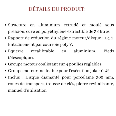 Scie à eau sur table conçue 42085A Zoe 85 Advanced Raimondi -8