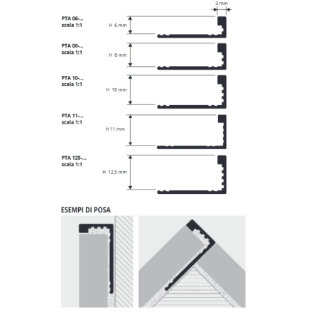 copy of Profilo per rivestimenti 270 cm Proterminal Argento Progress Profiles -2