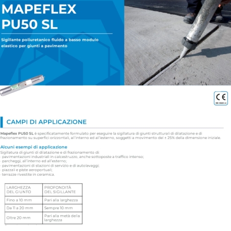 Sigillante per giunti a pavimento Mapeflex PU50 SL Mapei -2
