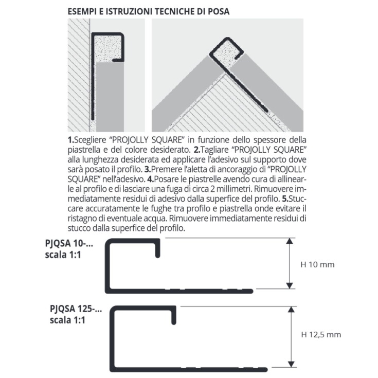 Profilo rivestimenti 270cm Stone Antradark Projolly Square PJQSA -2