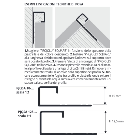Profilo rivestimenti 270cm Stone Antradark Projolly Square PJQSA -2