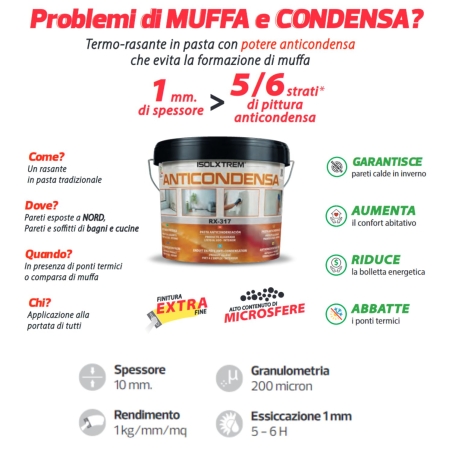 Stucco in pasta anticondensa ISOLXTREM RX-317 Baixens -2