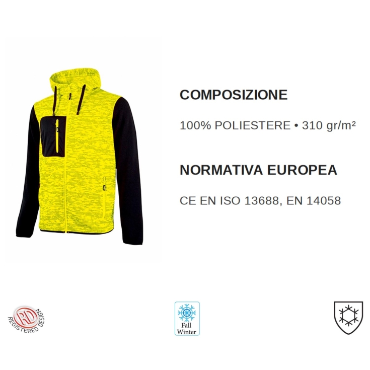 Sweat de travail U-Power RAINBOW jaune fluo -7