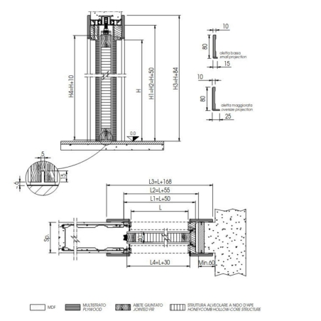 Porta scorrevole laccata con stipiti Scrigno -14