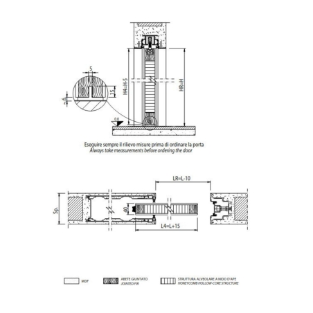 Porta filomuro scorrevole laccata Scrigno -6