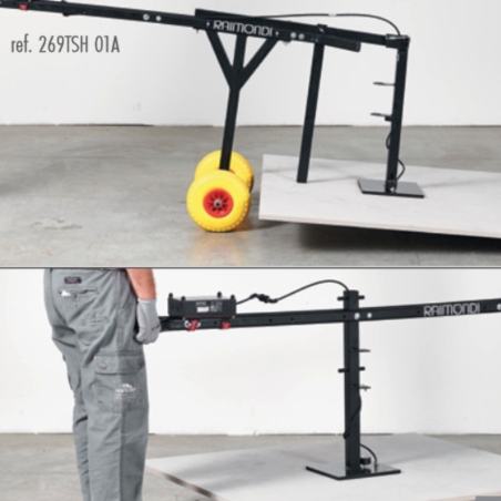 Manipulation et pose de carreaux avec ventouse à batterie TSX RaimondiRAIMONDI