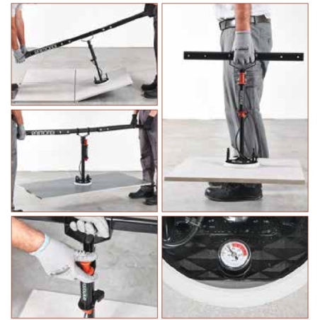 Manutention et pose de carrelage avec ventouse pompe TSS Raimondi -2