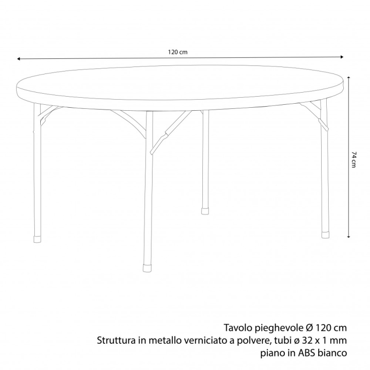 copy of Tavolo catering pieghevole 120 cm -3