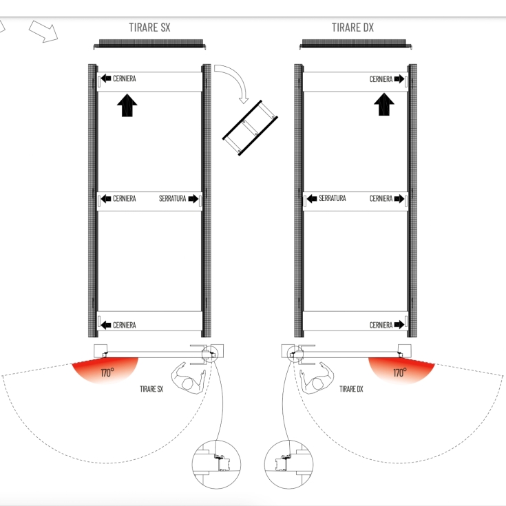 Porte à fleur de mur 80x210cm Scrigno Filo44 -7