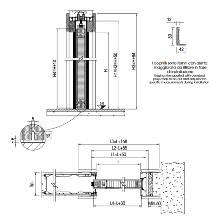 Porta scorrevole Scrigno Venato bianco 125mm Comfort Prima