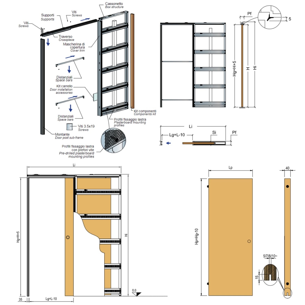 Contre-châssis à fleur de mur OpenBox Fit Scrigno avec boîte ouverte -6
