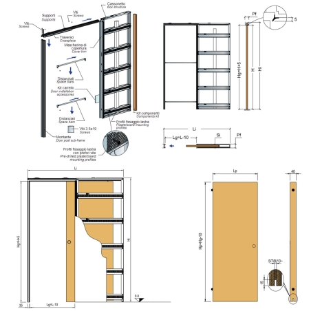 Contre-châssis à fleur de mur OpenBox Fit Scrigno avec boîte ouverte -6