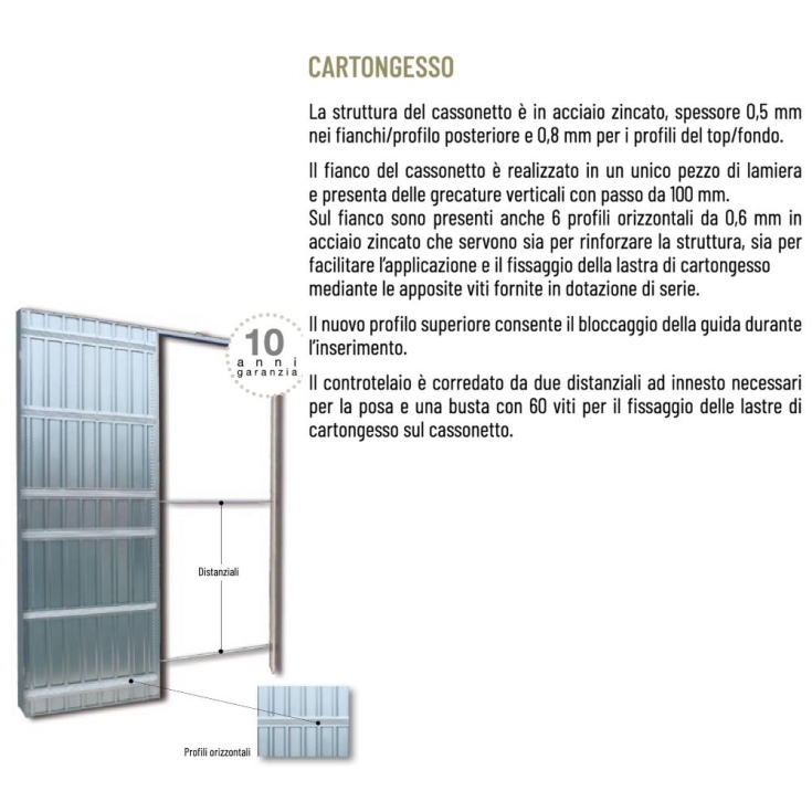 copy of Contre-châssis porte unique pour plaque de plâtre 100 mm Scrignotech by Scrigno -4